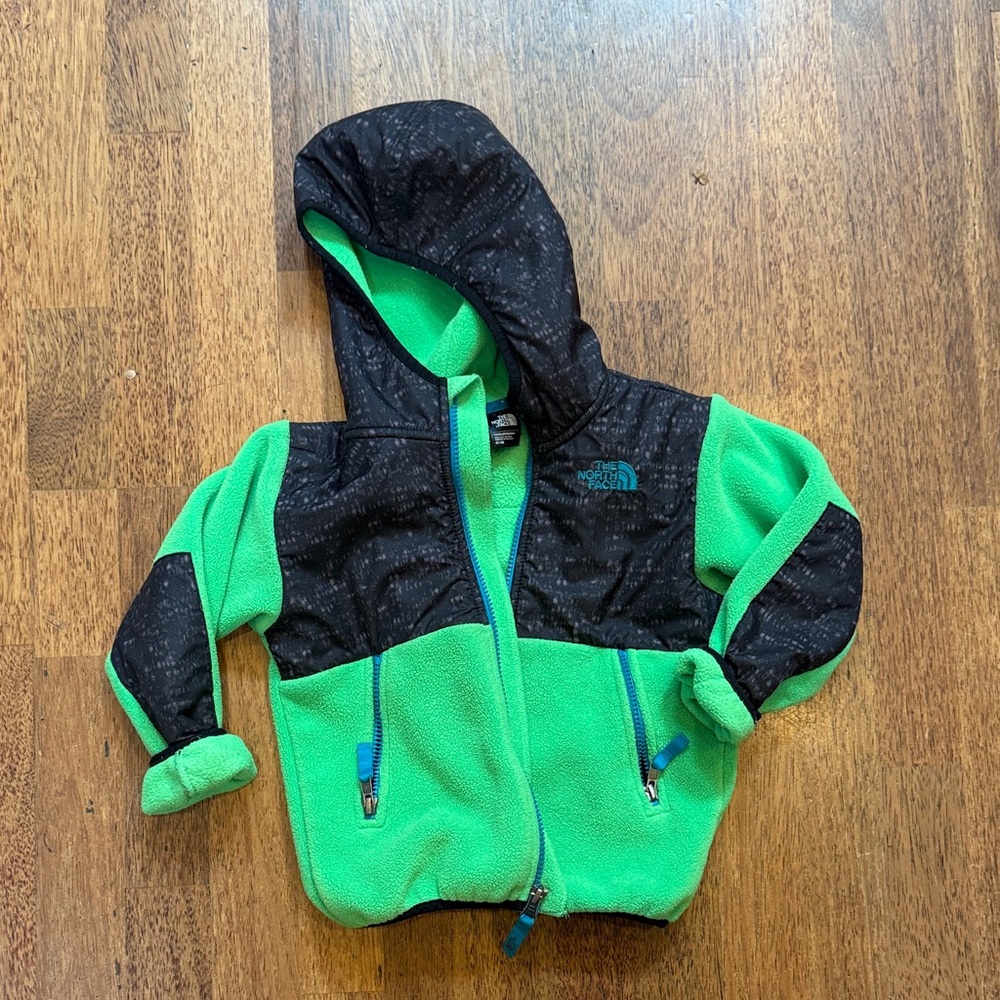 The North Face Kids Bright Green and Black Hoodie